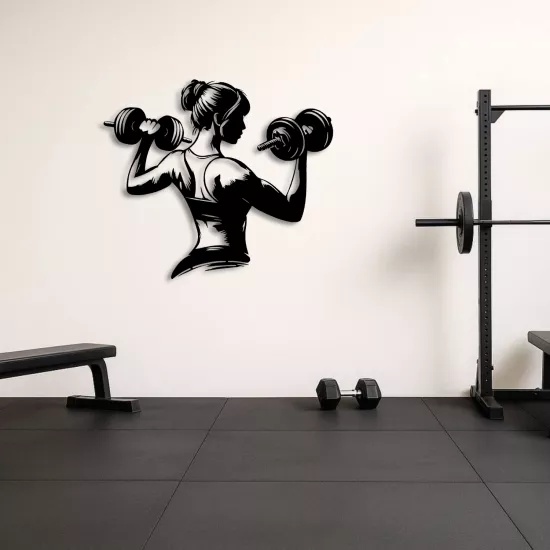 Güç ve Omuz Antrenmanı Temalı Metal Duvar Dekoru | Gym Tablo