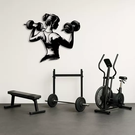 Güç ve Omuz Antrenmanı Temalı Metal Duvar Dekoru | Gym Tablo