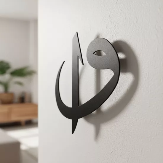 Elif Vav Written Metal Wall Art | Home Decoration | Wall Painting | Monge Design | Free Shipping | Pay at the door