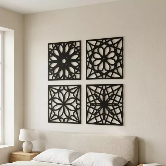 İslami Motif 4’lü Set | Ev Dekorasyon |  Duvar Tablosu | Monge Dizayn | Ücretsiz Kargo | Kapıda Ödeme