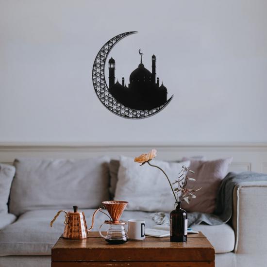 Crescent and Mosque Metal Wall Art | Home Decoration | Wall Painting | Monge Design | Free Shipping | Pay at the door