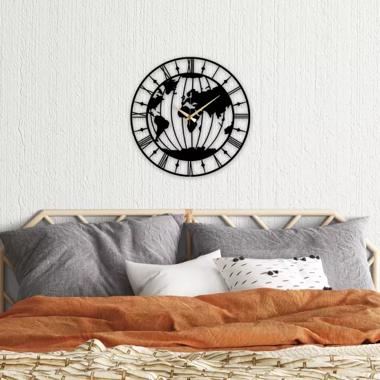 World Map Metal Wall Clock | Home Decoration | Wall Clock | Monge Design | Free shipping