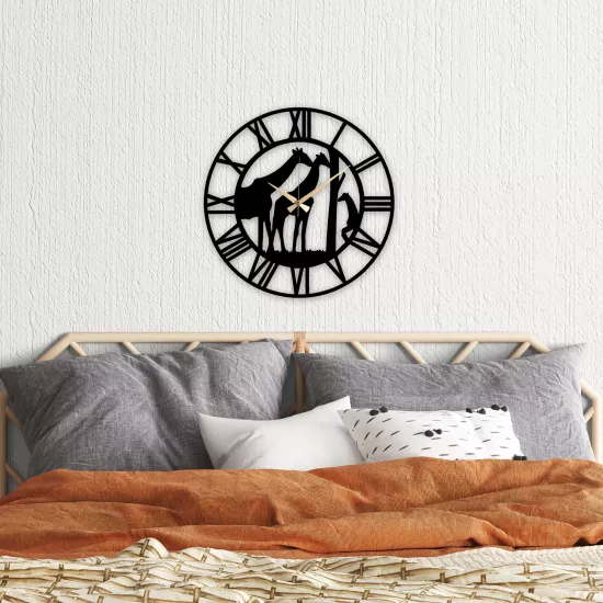 Giraffe Figured Metal Wall Clock | Home Decoration | Wall Clock | Monge Design | Free shipping
