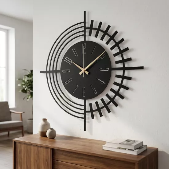 Hume Metal Saat,Ev Dekorasyon, Duvar Saati, Metal tablo