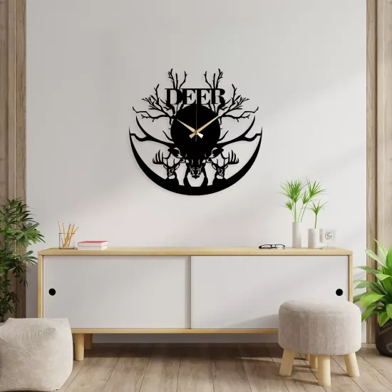 Ciervo Metal Clock, Home Decoration, Wall Clock, Metal wall art