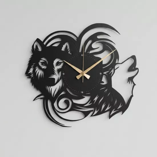 Lobos Metal Saat,Ev Dekorasyon, Duvar Saati, Metal tablo