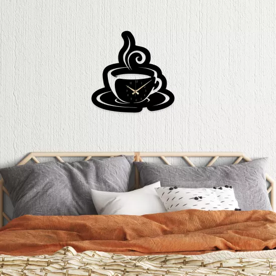 Coffee Metal Clock, Home Decoration, Wall Clock, Metal wall art