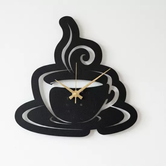 Coffee Metal Saat,Ev Dekorasyon, Duvar Saati, Metal tablo
