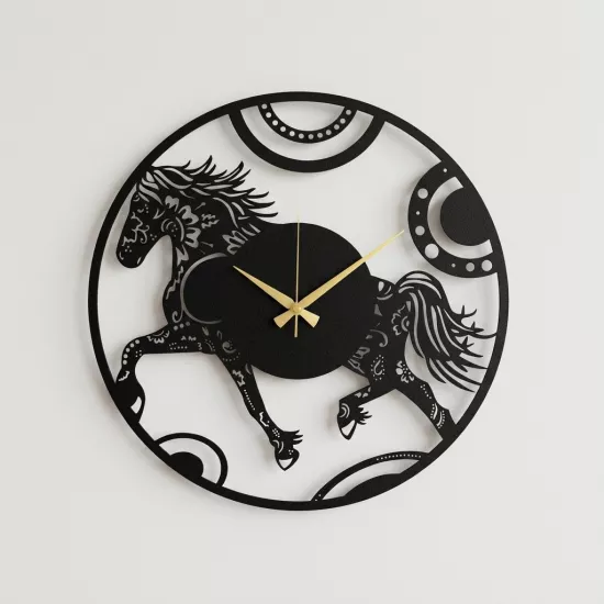 Hest Metal Saat,Ev Dekorasyon, Duvar Saati, Metal tablo