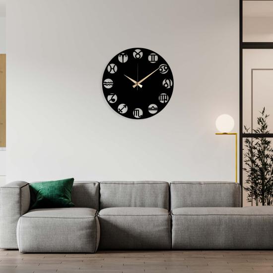 Horoskop Metal Saat,Ev Dekorasyon, Duvar Saati, Metal tablo