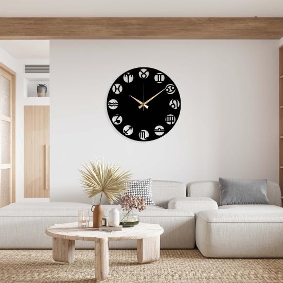 Horoskop Metal Saat,Ev Dekorasyon, Duvar Saati, Metal tablo