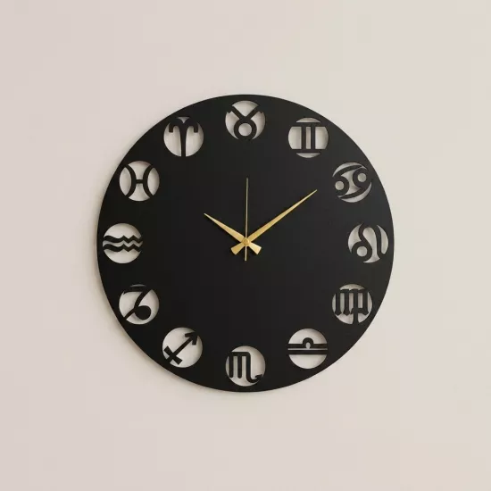 Horoskop Metal Saat,Ev Dekorasyon, Duvar Saati, Metal tablo