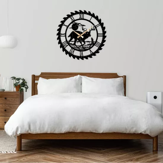 Cerf Metal Clock, Home Decoration, Wall Clock, Metal wall art