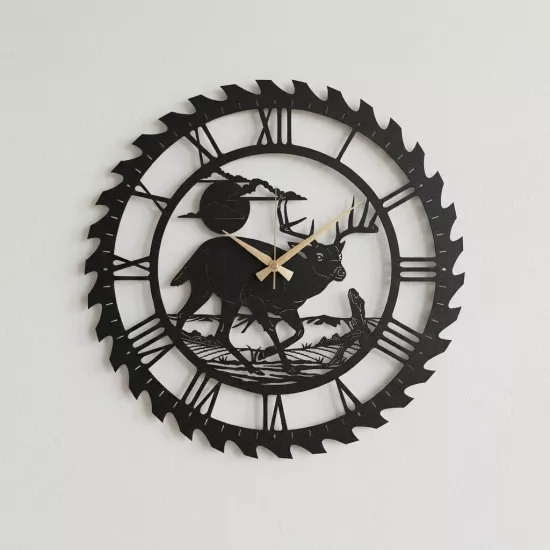 Cerf Metal Saat,Ev Dekorasyon, Duvar Saati, Metal tablo