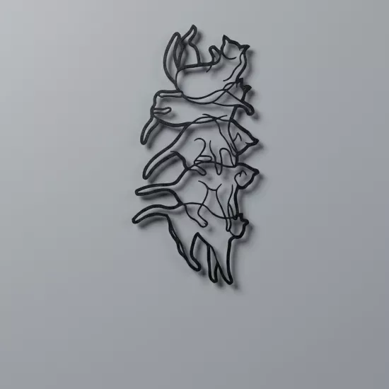 Cats Metal Wall Art | Home Decoration | Wall Painting | Monge Design | Free Shipping | Pay at the door
