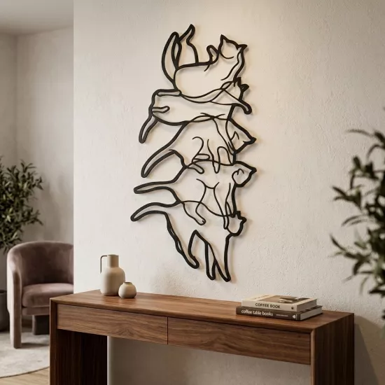 Cats Metal Wall Art | Home Decoration | Wall Painting | Monge Design | Free Shipping | Pay at the door