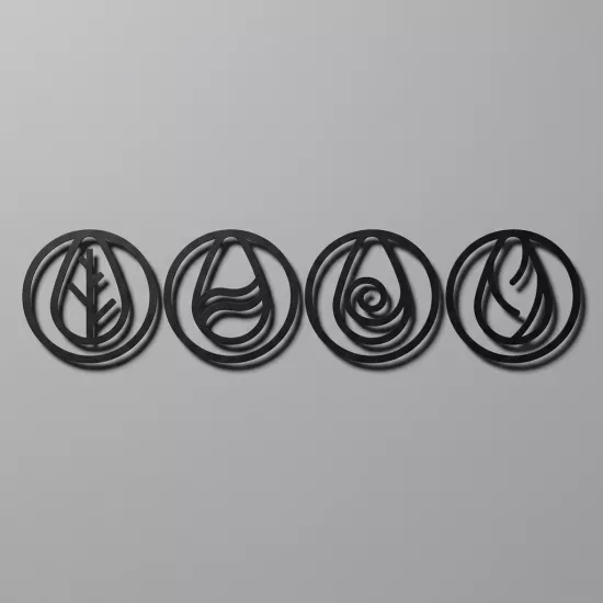 4 Elements Metal Wall Art | Home Decoration | Wall Chart | Monge Design | Free Shipping | Pay at the door