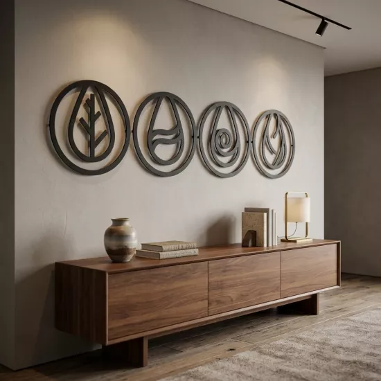 4 Elements Metal Wall Art | Home Decoration | Wall Chart | Monge Design | Free Shipping | Pay at the door