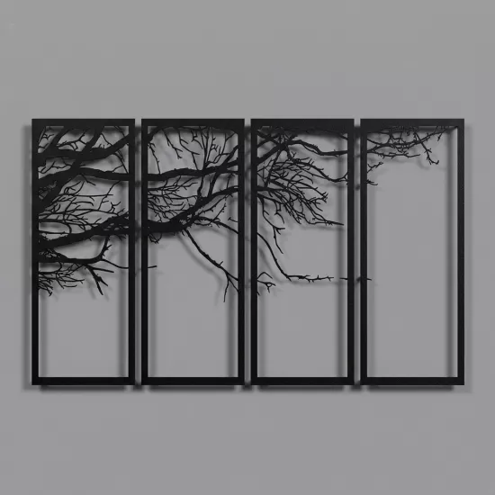 4 Pieces Wood Metal Wall Art | Home Decoration | Wall Chart | Monge Design | Free Shipping | Pay at the door