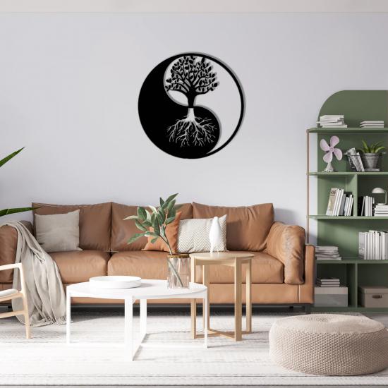 Yin Yang Tree of Life Metal Wall Art