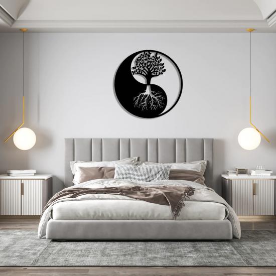 Yin Yang Tree of Life Metal Wall Art