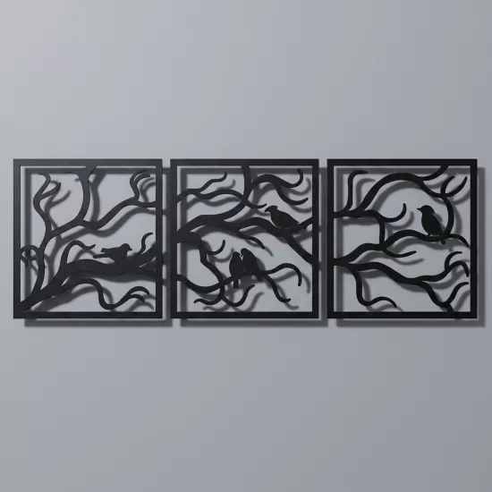 Life in Nature 3 Piece Metal Wall Art | Home Decoration | Wall Painting | Monge Design | Free Shipping | Pay at the door