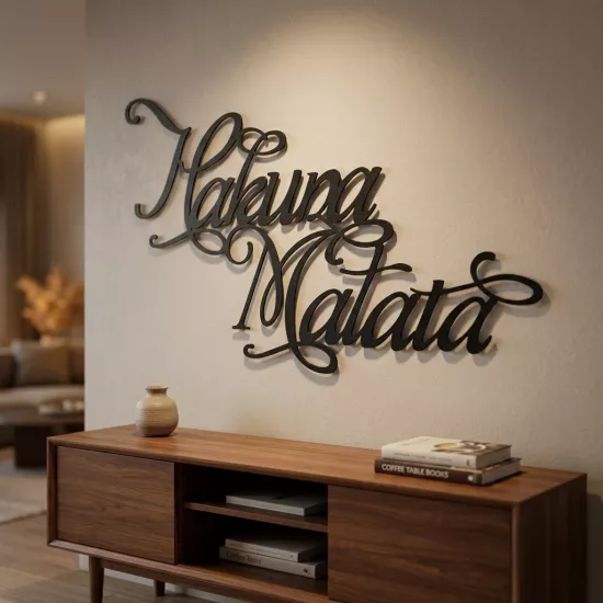 Hakuna Matata 2 Metal Tablo | Ev Dekorasyon |  Duvar Tablosu | Monge Dizayn | Ücretsiz Kargo | Kapıda Ödeme