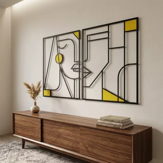 Abstract Love Metal Wall Art | Home Decoration | Metal Painting | Wall Painting | Monge Design | Free Shipping | Pay at the door