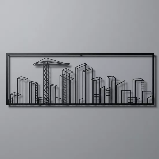 Black and White City | Metal Painting | Home Decoration | Monge Design | Home Decor