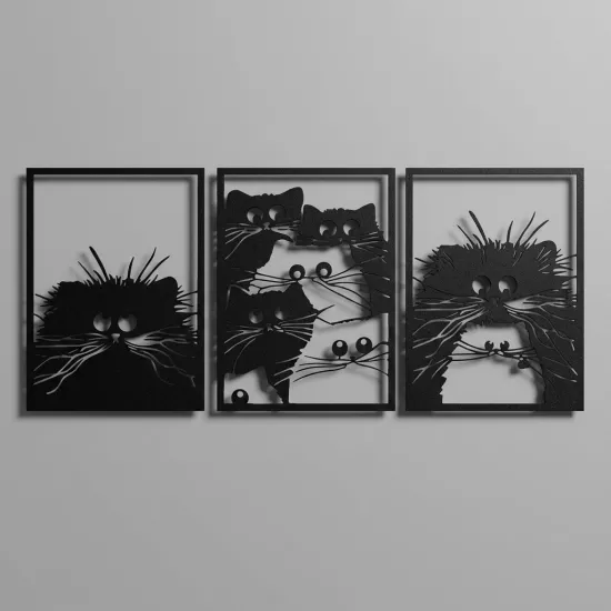 İskandinav Kedi 3’lü Metal Set ✨ | Ev Dekorasyon | Metal Tablo | Duvar Tablosu | Monge Dizayn | Ücretsiz Kargo | Kapıda Ödeme