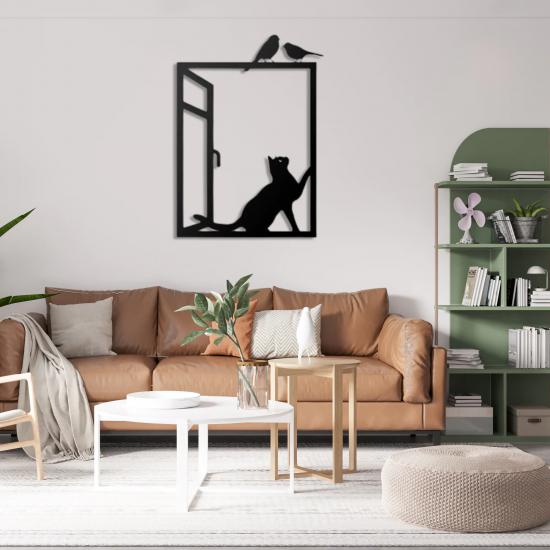 Cat in Glass Metal Wall Art - MONGE - METAL -TABLO