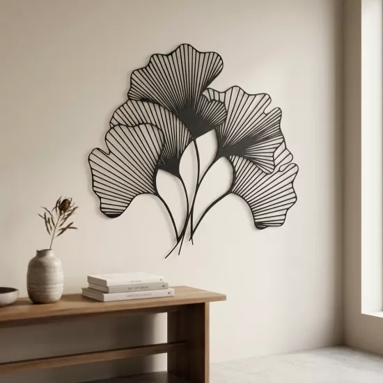 Ginkgo Bilbao Yaprağı Metal Tablo - MONGE - METAL -TABLO  MONGE DİZAYN