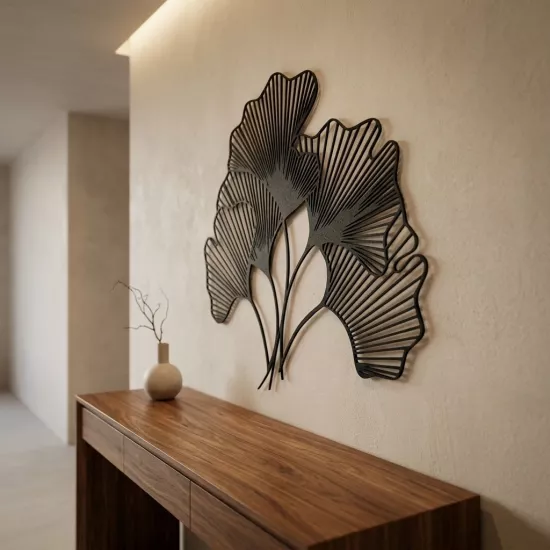 Ginkgo Bilbao Yaprağı Metal Tablo - MONGE - METAL -TABLO  MONGE DİZAYN