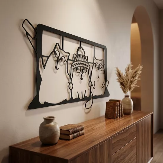 SELFIE CATS METAL WALL ART