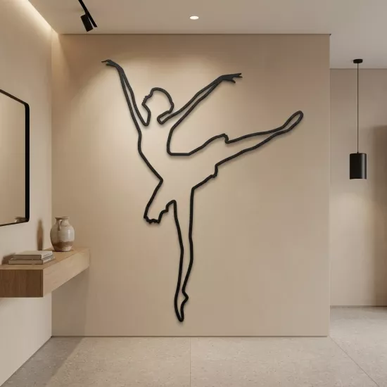Elegant Ballerina Silhouette Wall Art - Artistic Home Decoration