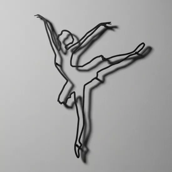 Elegant Ballerina Silhouette Wall Art - Artistic Home Decoration