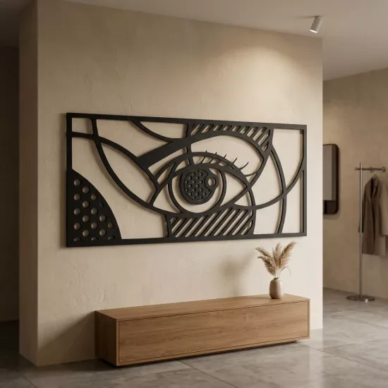 Pop Art Göz Temalı Modern Metal Duvar Dekoru - Sanatsal Tasarım