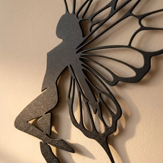 Elegant Fairy with Butterfly Wings Wall Decor - Modern Art