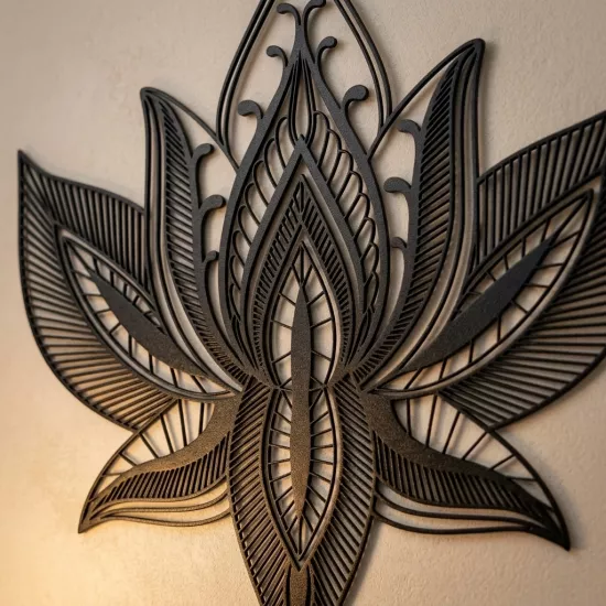 Lotus Flower Mandala Wall Decor and Tattoo Design