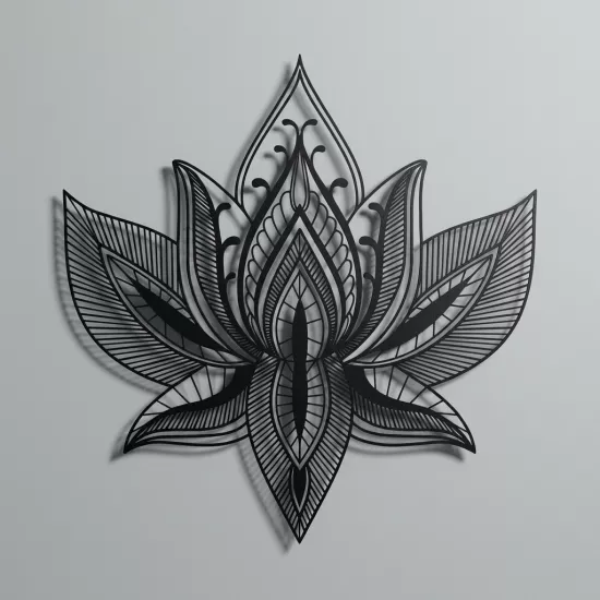 Lotus Flower Mandala Wall Decor and Tattoo Design