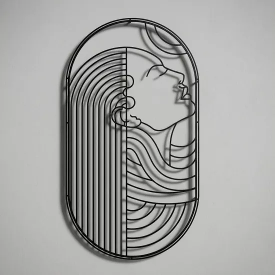 Modern Gold Line Art Woman Figure Decorative Illustration