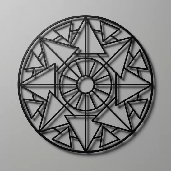 Geometric Triangle Pattern Mandala Coloring Sheet for Kids
