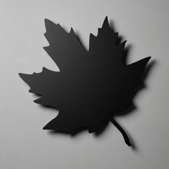 Black Maple Leaf Silhouette - Modern Wall Decor & Design Element