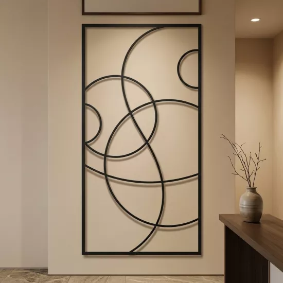 Minimalist Abstract Circles Wall Decor - Modern Geometric Line Art Design