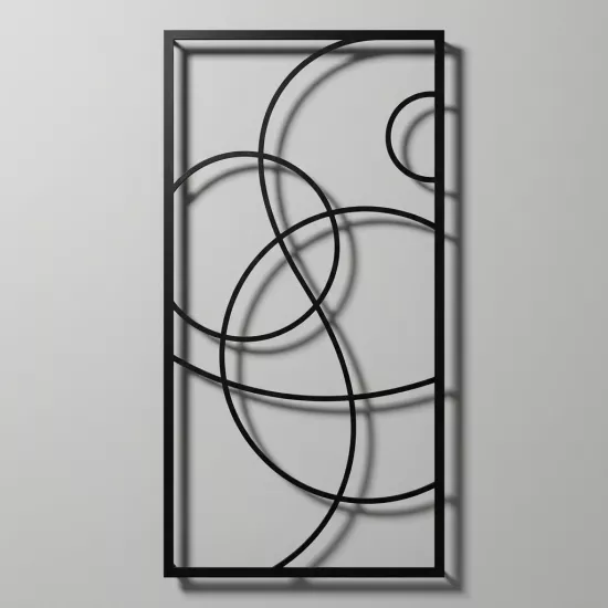 Minimalist Soyut Daireler Duvar Dekoru - Modern Çizgi Sanatı Tasarımı