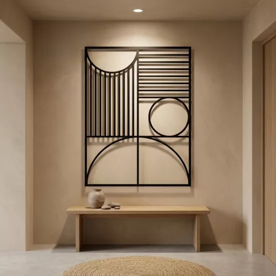 Minimalist Geometrik Boyama Sayfası ve Duvar Sanatı