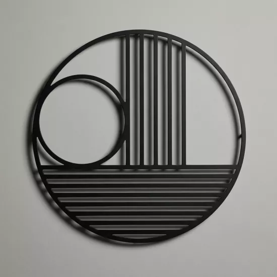Modern ve Minimalist Geometrik Daire Metal Tablo