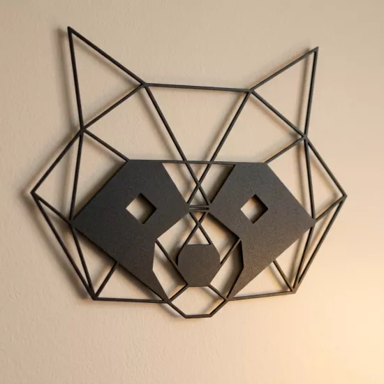 Modern Geometrik Rakun Duvar Dekoru | Minimalist Tasarım