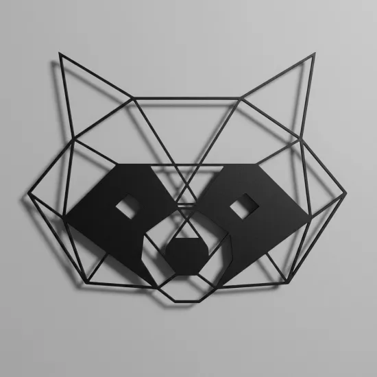 Modern Geometric Raccoon Wall Decor | Minimalist Design