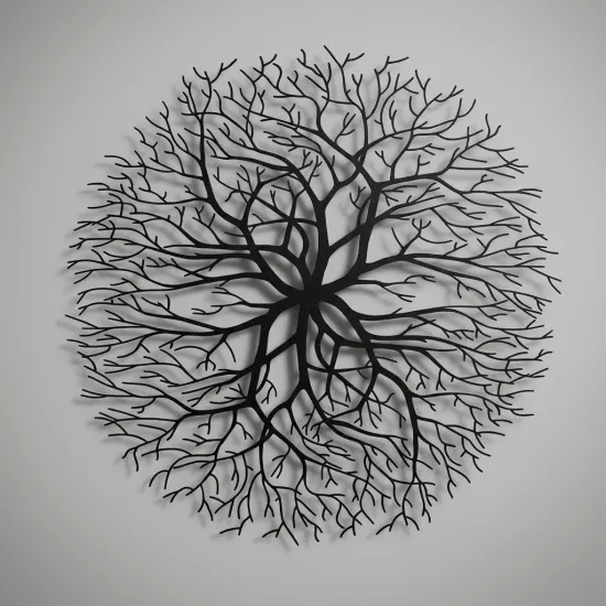 Modern Circular Tree of Life Branches Metal Wall Art - Home Decor